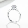 Women's S925 Sterling Silver Adjustable Open Ring With Six Claw Geometric Flower And Leaf Design Electroplated Fashion Jewelry