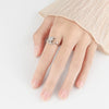 Women's S925 Sterling Silver Adjustable Rotating Anxiety Ring With Zircon Electroplated Spinner Band