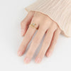 Women's S925 Sterling Silver Adjustable Rotating Anxiety Ring With Zircon Electroplated Spinner Band