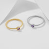 Women's S925 Sterling Silver Amethyst Zircon Geometric Ring