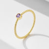 Women's S925 Sterling Silver Amethyst Zircon Geometric Ring