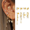 Women's S925 Sterling Silver And Copper Geometric Butterfly Chain Tassel Earrings With Zirconia
