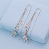 Women's S925 Sterling Silver Animal Zodiac Long Tassel Earrings Retro Fashion Statement Drop Earrings