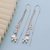 Women's S925 Sterling Silver Animal Zodiac Long Tassel Earrings Retro Fashion Statement Drop Earrings