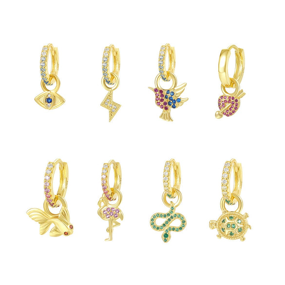 Women's S925 Sterling Silver Animal Zodiac Zircon Earrings With Niche Design Sense