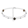 Women's S925 Sterling Silver Anklet With Geometric Fourleaf Clover Design