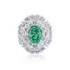 Women's S925 Sterling Silver Aquamarine Inlaid Ice Flower Cut Zircon Ring With Geometric Style