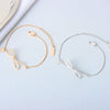 Women's S925 Sterling Silver Bow Bracelet Simple Electroplated Hand Jewelry Elegant Minimalist Accessory