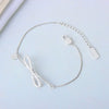Women's S925 Sterling Silver Bow Bracelet Simple Electroplated Hand Jewelry Elegant Minimalist Accessory