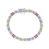 Women's S925 Sterling Silver Bracelet With Colorful Zircon Flower Butterfly Love Water Drop Design Light Luxury Style Geometric Pattern