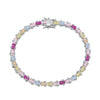 Women's S925 Sterling Silver Bracelet With Colorful Zircon Flower Butterfly Love Water Drop Design Light Luxury Style Geometric Pattern