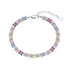 Women's S925 Sterling Silver Bracelet With Colorful Zircon Flower Butterfly Love Water Drop Design Light Luxury Style Geometric Pattern