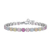 Women's S925 Sterling Silver Bracelet With Colorful Zircon Flower Butterfly Love Water Drop Design Light Luxury Style Geometric Pattern