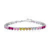 Women's S925 Sterling Silver Bracelet With Colorful Zircon Flower Butterfly Love Water Drop Design Light Luxury Style Geometric Pattern