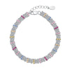 Women's S925 Sterling Silver Bracelet With Colorful Zircon Flower Butterfly Love Water Drop Design Light Luxury Style Geometric Pattern