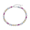 Women's S925 Sterling Silver Bracelet With Colorful Zircon Flower Butterfly Love Water Drop Design Light Luxury Style Geometric Pattern
