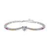 Women's S925 Sterling Silver Bracelet With Colorful Zircon Flower Butterfly Love Water Drop Design Light Luxury Style Geometric Pattern
