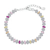 Women's S925 Sterling Silver Bracelet With Colorful Zircon Flower Butterfly Love Water Drop Design Light Luxury Style Geometric Pattern