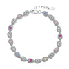 Women's S925 Sterling Silver Bracelet With Colorful Zircon Flower Butterfly Love Water Drop Design Light Luxury Style Geometric Pattern