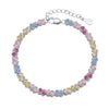 Women's S925 Sterling Silver Bracelet With Colorful Zircon Flower Butterfly Love Water Drop Design Light Luxury Style Geometric Pattern