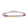 Women's S925 Sterling Silver Bracelet With Colorful Zircon Flower Butterfly Love Water Drop Design Light Luxury Style Geometric Pattern