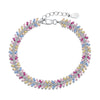 Women's S925 Sterling Silver Bracelet With Colorful Zircon Flower Butterfly Love Water Drop Design Light Luxury Style Geometric Pattern