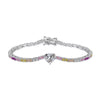 Women's S925 Sterling Silver Bracelet With Colorful Zircon Flower Butterfly Love Water Drop Design Light Luxury Style Geometric Pattern