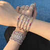 Women's S925 Sterling Silver Bracelet With Colorful Zircon Flower Butterfly Love Water Drop Design Light Luxury Style Geometric Pattern