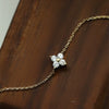 Women's S925 Sterling Silver Bracelet With Four Leaf Clover Pattern And 14K Gold Plated Fine Zircon Light Luxury Elegant Style