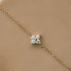 Women's S925 Sterling Silver Bracelet With Four Leaf Clover Pattern And 14K Gold Plated Fine Zircon Light Luxury Elegant Style
