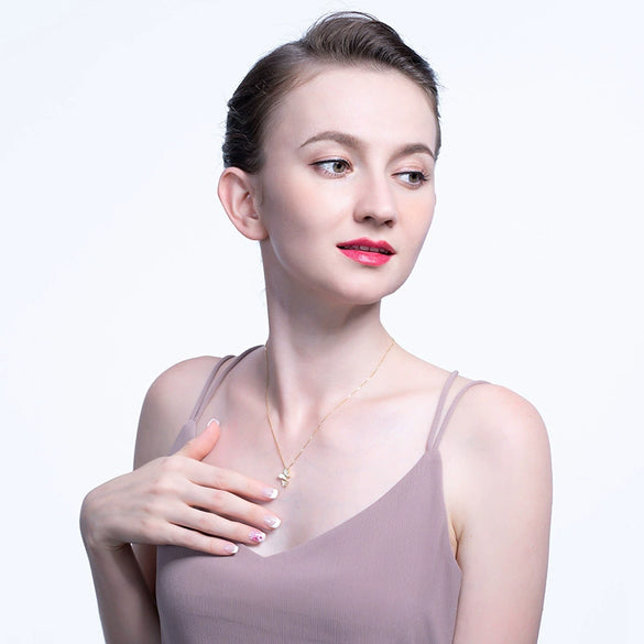 Women's S925 Sterling Silver Butterfly Pendant Necklace With Zircon Inlay Electroplated Box Chain High End Animal Style Collarbone Necklace