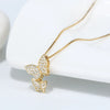 Women's S925 Sterling Silver Butterfly Pendant Necklace With Zircon Inlay Electroplated Box Chain High End Animal Style Collarbone Necklace