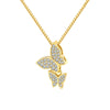 Women's S925 Sterling Silver Butterfly Pendant Necklace With Zircon Inlay Electroplated Box Chain High End Animal Style Collarbone Necklace