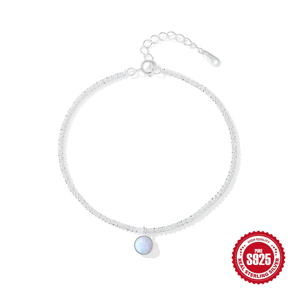 Women's S925 Sterling Silver Cauliflower Chain Bracelet With Gypsophila And Moonlight Gemstone Geometric Design And Real Gold Plating