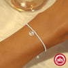 Women's S925 Sterling Silver Cauliflower Chain Bracelet With Gypsophila And Moonlight Gemstone Geometric Design And Real Gold Plating