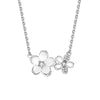 Women's S925 Sterling Silver Cherry Blossom Flower Pendant Necklace With Inlaid Zircon