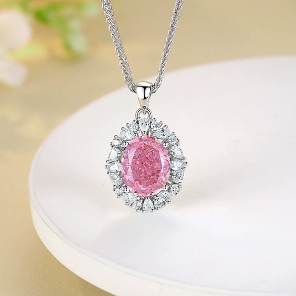Women's S925 Sterling Silver Chopin Chain Necklace With Diamond Design