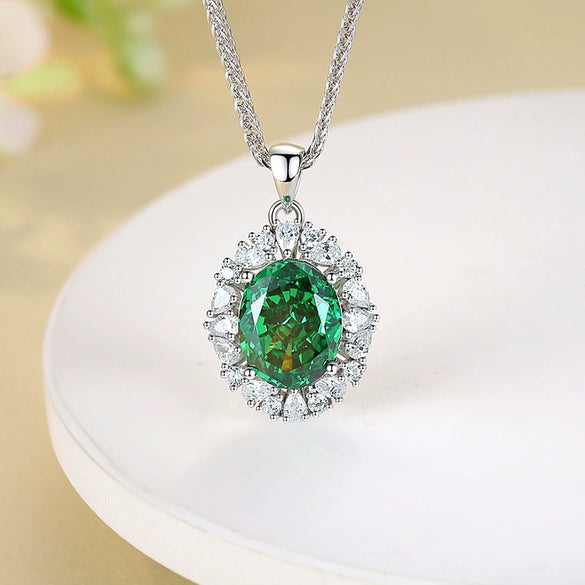 Women's S925 Sterling Silver Chopin Chain Necklace With Diamond Design