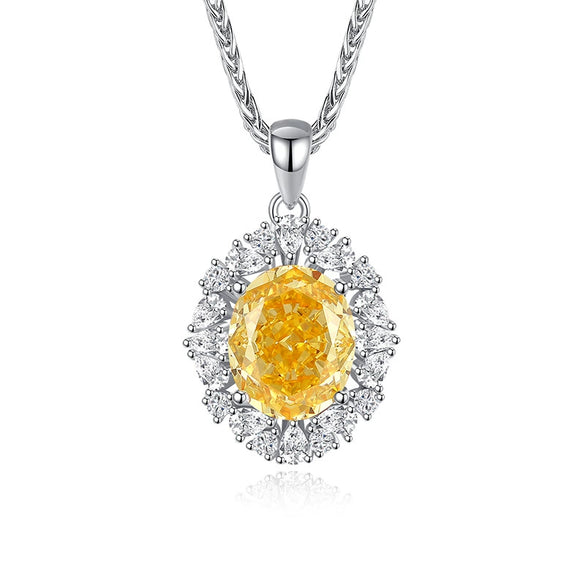 Women's S925 Sterling Silver Chopin Chain Necklace With Diamond Design