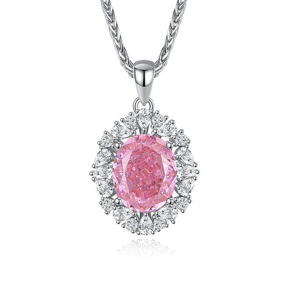Women's S925 Sterling Silver Chopin Chain Necklace With Diamond Design