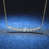 Women's S925 Sterling Silver Clavicle Chain With Moissanite Smile Pendant In Light Luxury Style And U Shape Design