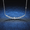 Women's S925 Sterling Silver Clavicle Chain With Moissanite Smile Pendant In Light Luxury Style And U Shape Design