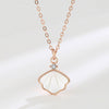 Women's S925 Sterling Silver Clavicle Necklace With White Fritillaria Pendant Simple Light Luxury Style Jewelry Gift