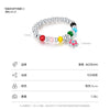 Women's S925 Sterling Silver Colored Beaded Flower Ring Electroplated