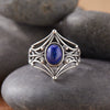 Women's S925 Sterling Silver Colored Gemstone Ring Set With Gemstones Natural Gemstone Moonstone Topaz Tiger Eye Blue Crystal Exotic Geometric