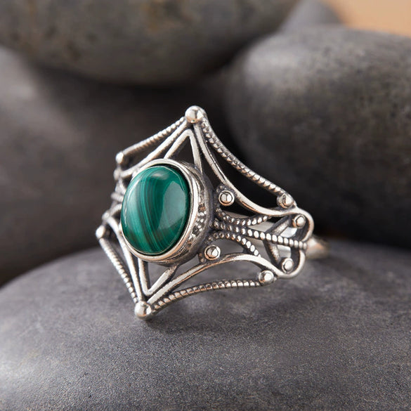 Women's S925 Sterling Silver Colored Gemstone Ring Set With Gemstones Natural Gemstone Moonstone Topaz Tiger Eye Blue Crystal Exotic Geometric