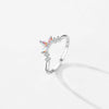 Women's S925 Sterling Silver Crown Style Colorful Zircon Ring With Electroplating