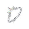 Women's S925 Sterling Silver Crown Style Colorful Zircon Ring With Electroplating