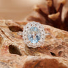 Women's S925 Sterling Silver Crystal Flower Ring Light Luxury Style Natural Topaz Citrine Amethyst Jewelry