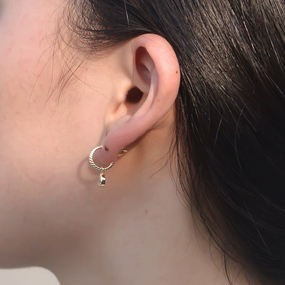Women's S925 Sterling Silver Cshaped Dropshaped Zircon Earrings